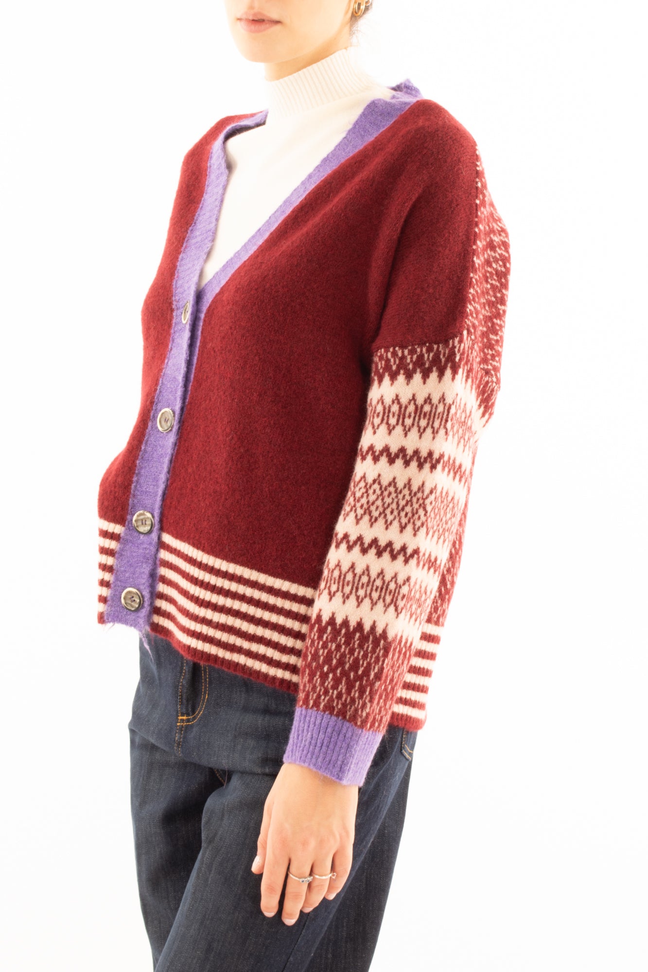 Cardigan multicolore Miamata - Bordeaux