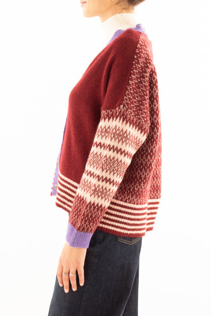 Cardigan multicolore Miamata - Bordeaux