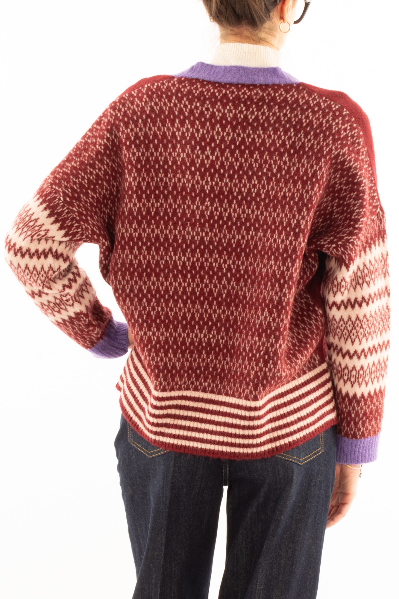 Cardigan multicolore Miamata - Bordeaux