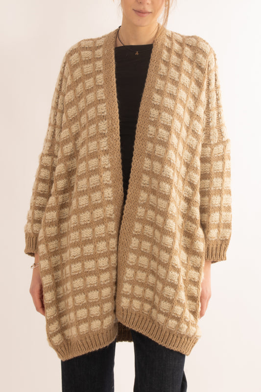 Cardigan a quadri Miamata - Beige