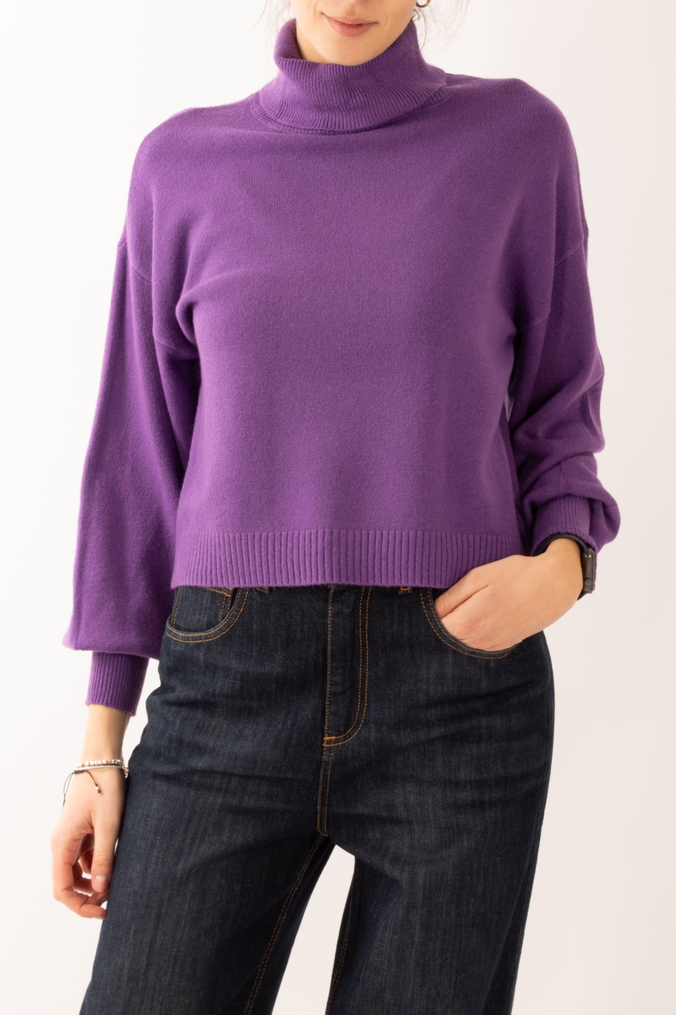 Maglione con manica a palloncino Miamata - Viola