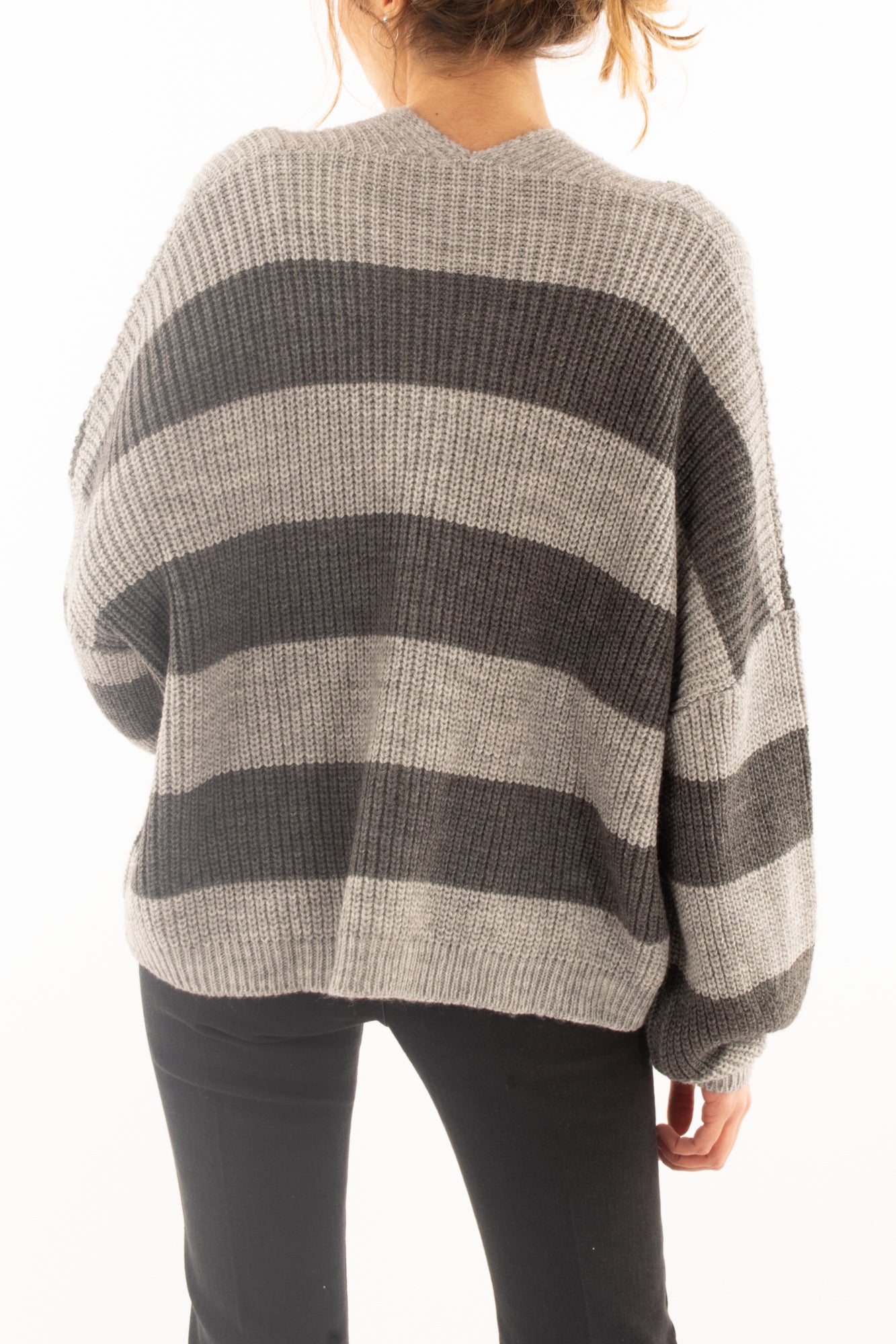 Maglione rigato Motel - Grigio