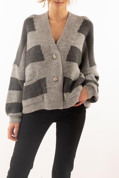 Maglione rigato Motel - Grigio