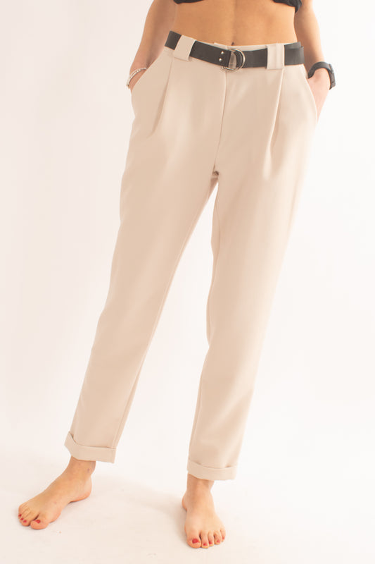 Pantalone da donna morbido Motel - Panna