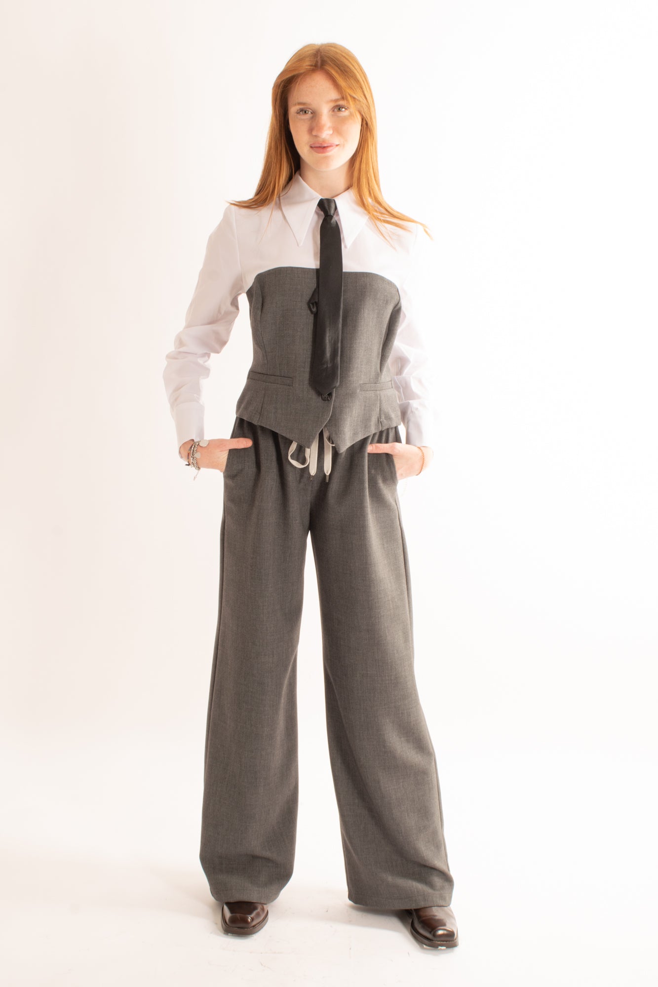 Pantalone con doppia vita Motel - Grigio