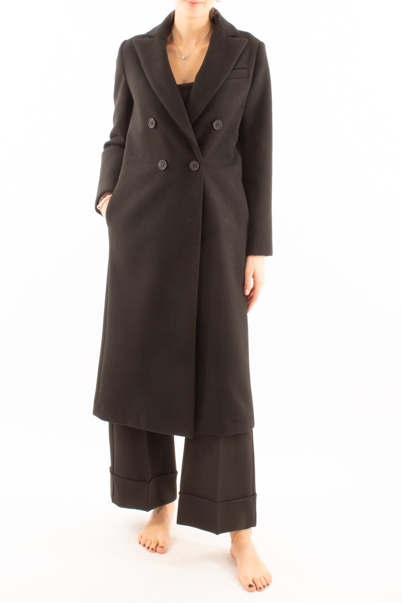 MOTEL Cappotto doppi petto lungo Motel - Nero Nero