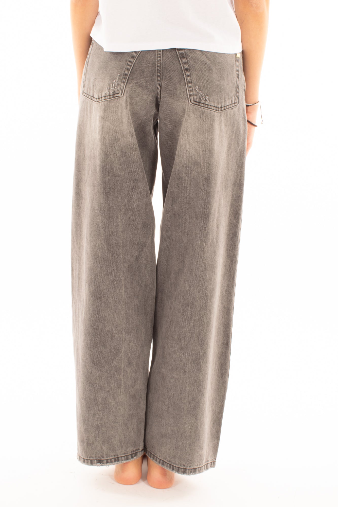 Jeans a palazzo Motel - Grigio