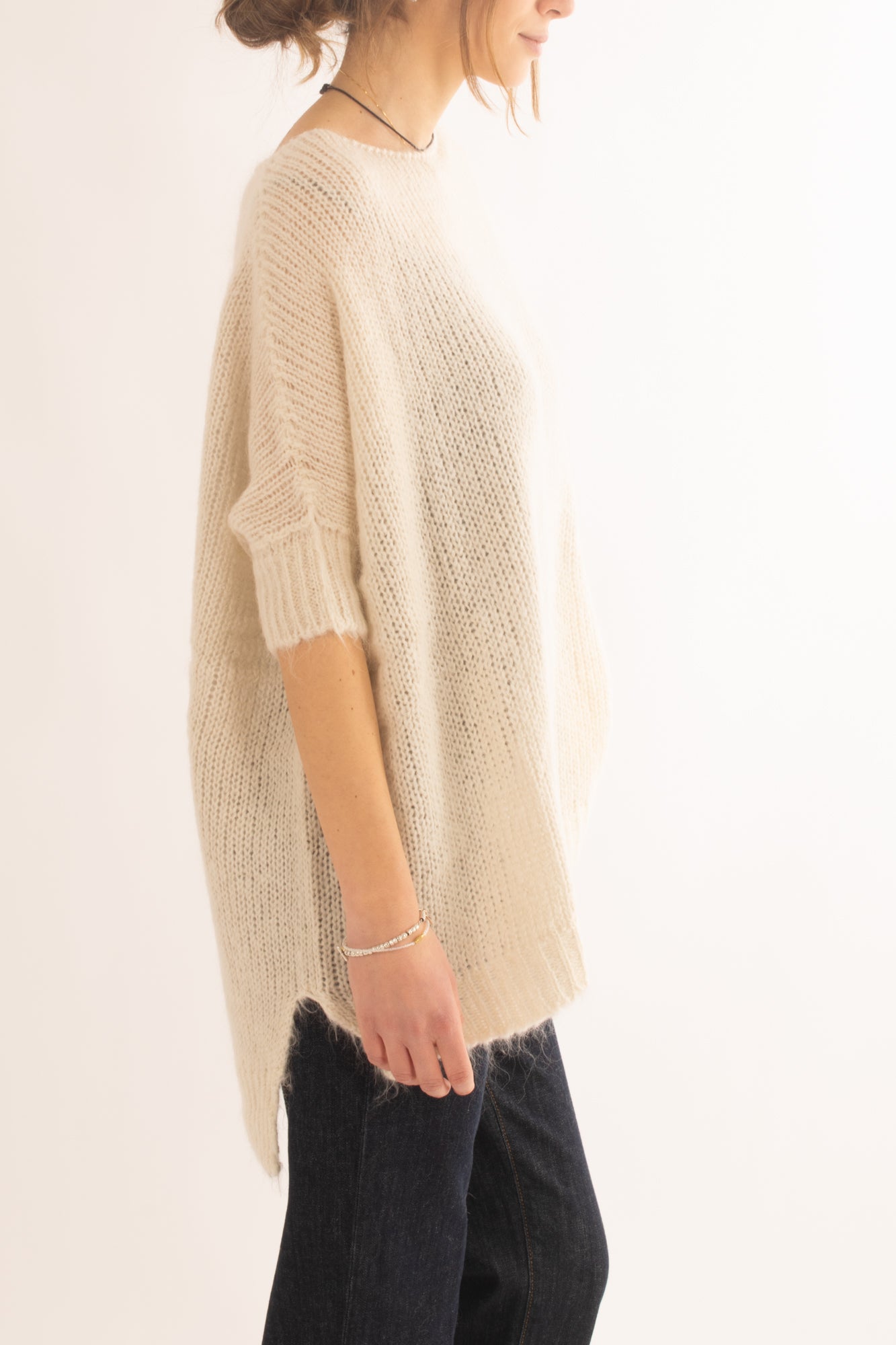 Maglione misto mohair da Donna lungo Motel - Crema