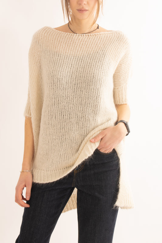 Maglione misto mohair da Donna lungo Motel - Crema