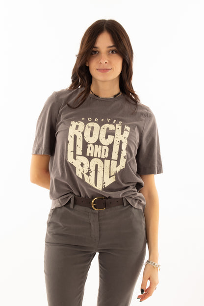 MOTEL T-shirt con scritta rock Motel - Piombo Piombo