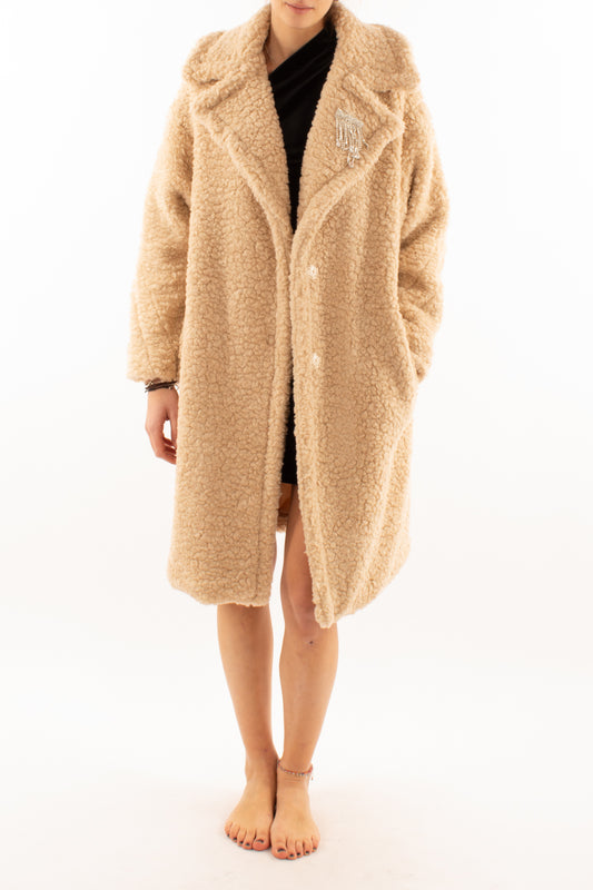 Cappotto teddy misto lana Motel - Beige