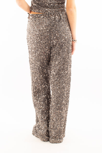 Pantalone palazzo di paillettes Motel - Grigio