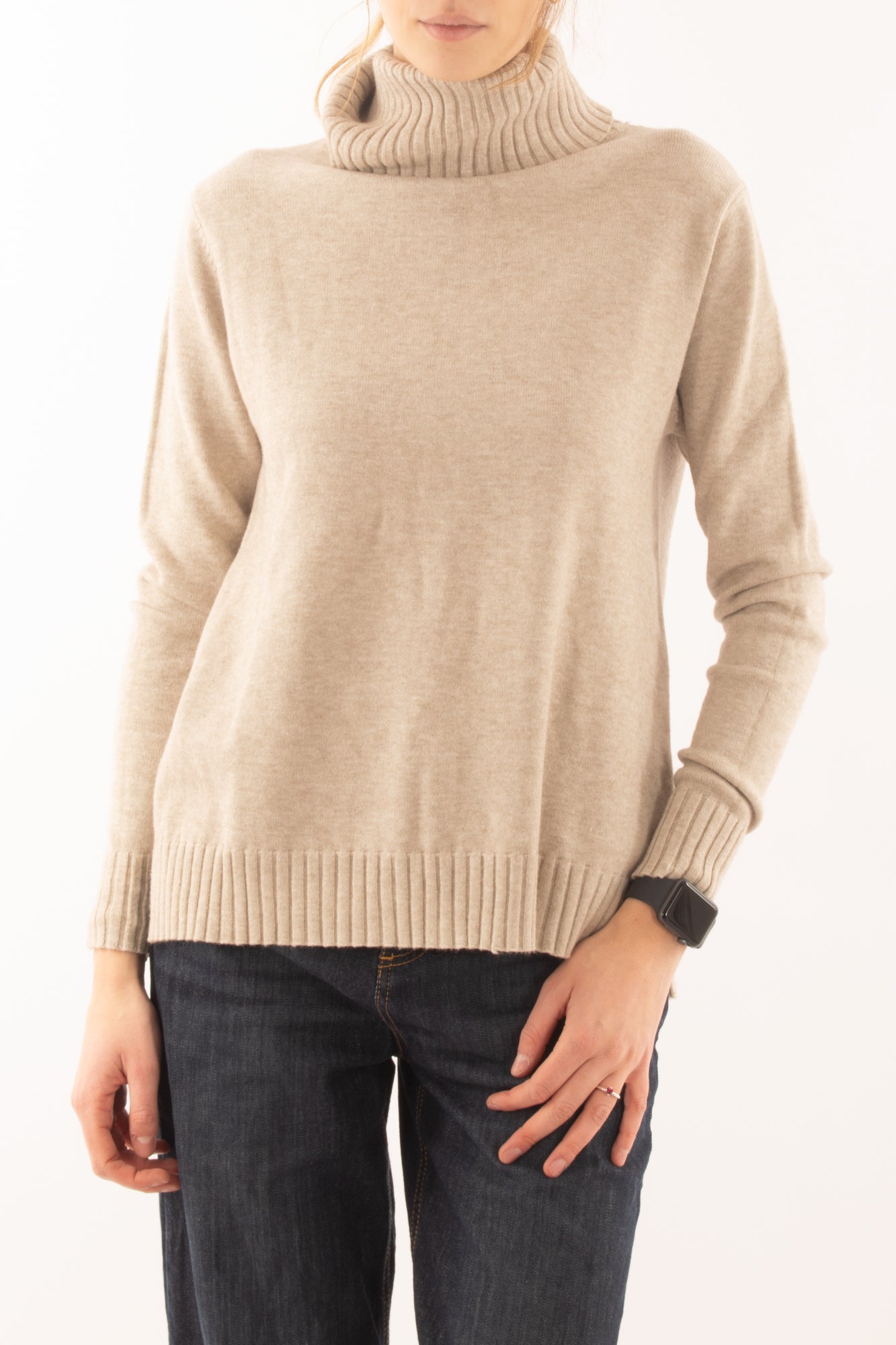 Maglione con collone da donna Susy mix - Beige