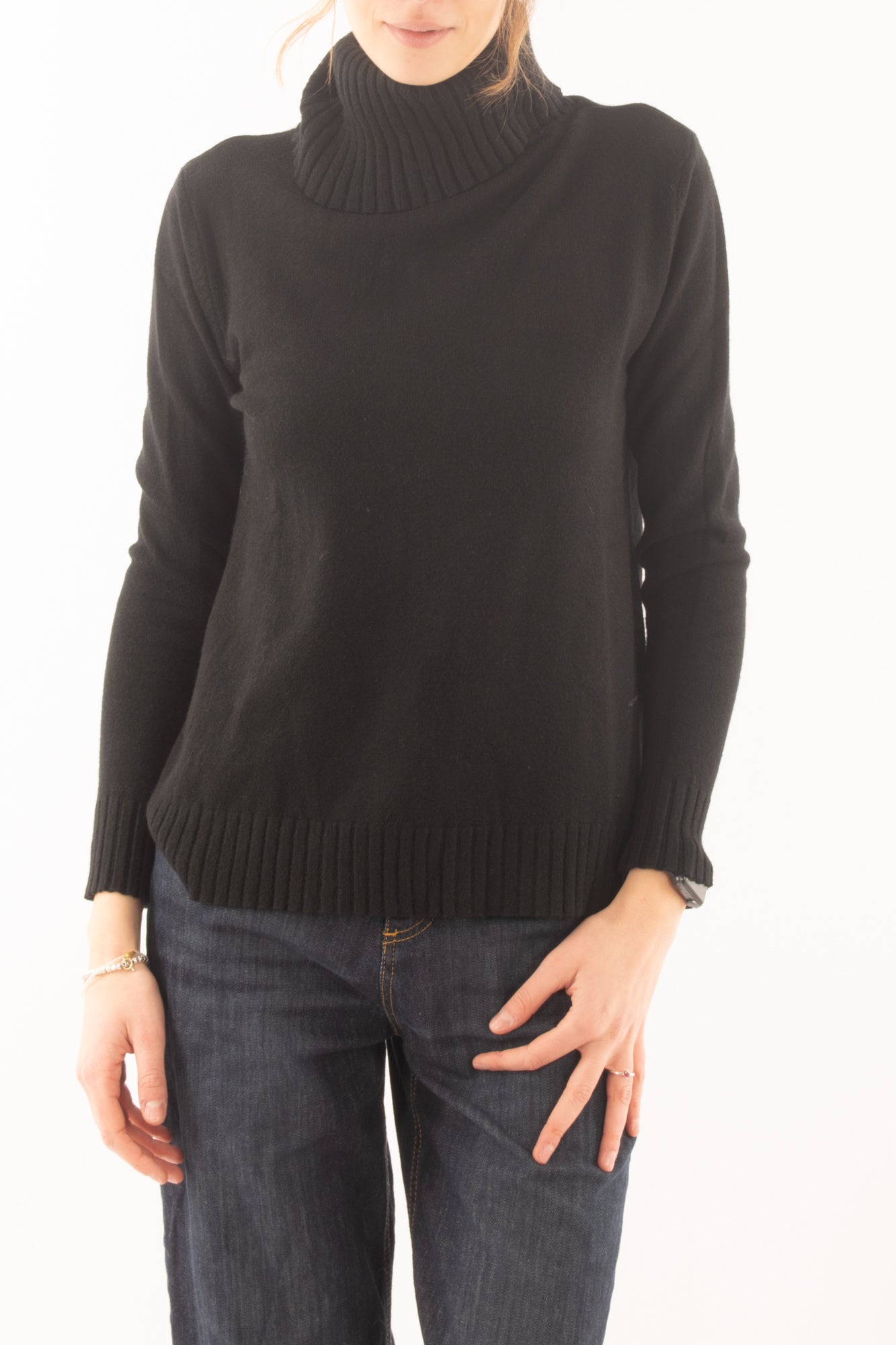 Maglione con collone da donna Susy mix - Nero