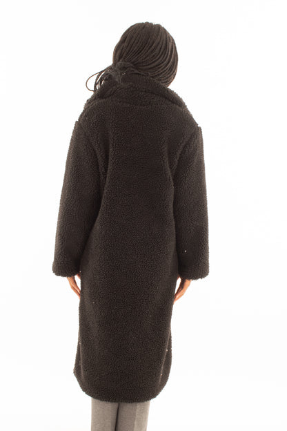 Cappotto teddy Susy mix - Nero