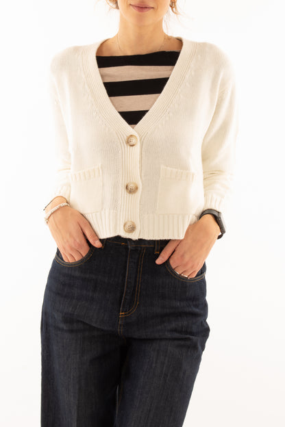 Cardigan con tasche Susy mix - Naturale