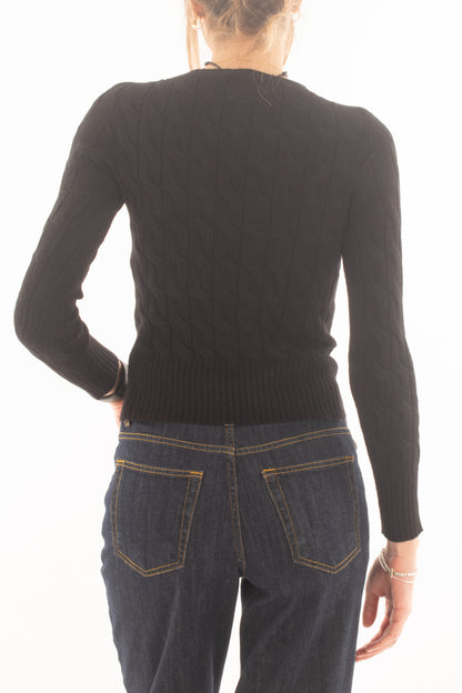 Maglione a treccia Susy mix - Nero