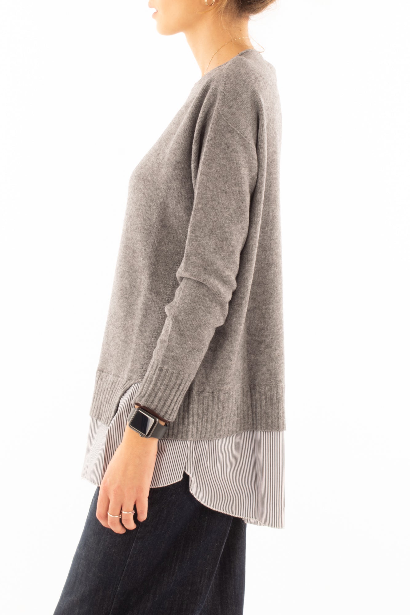 Maglione con camicia - Susy mix - Grigio