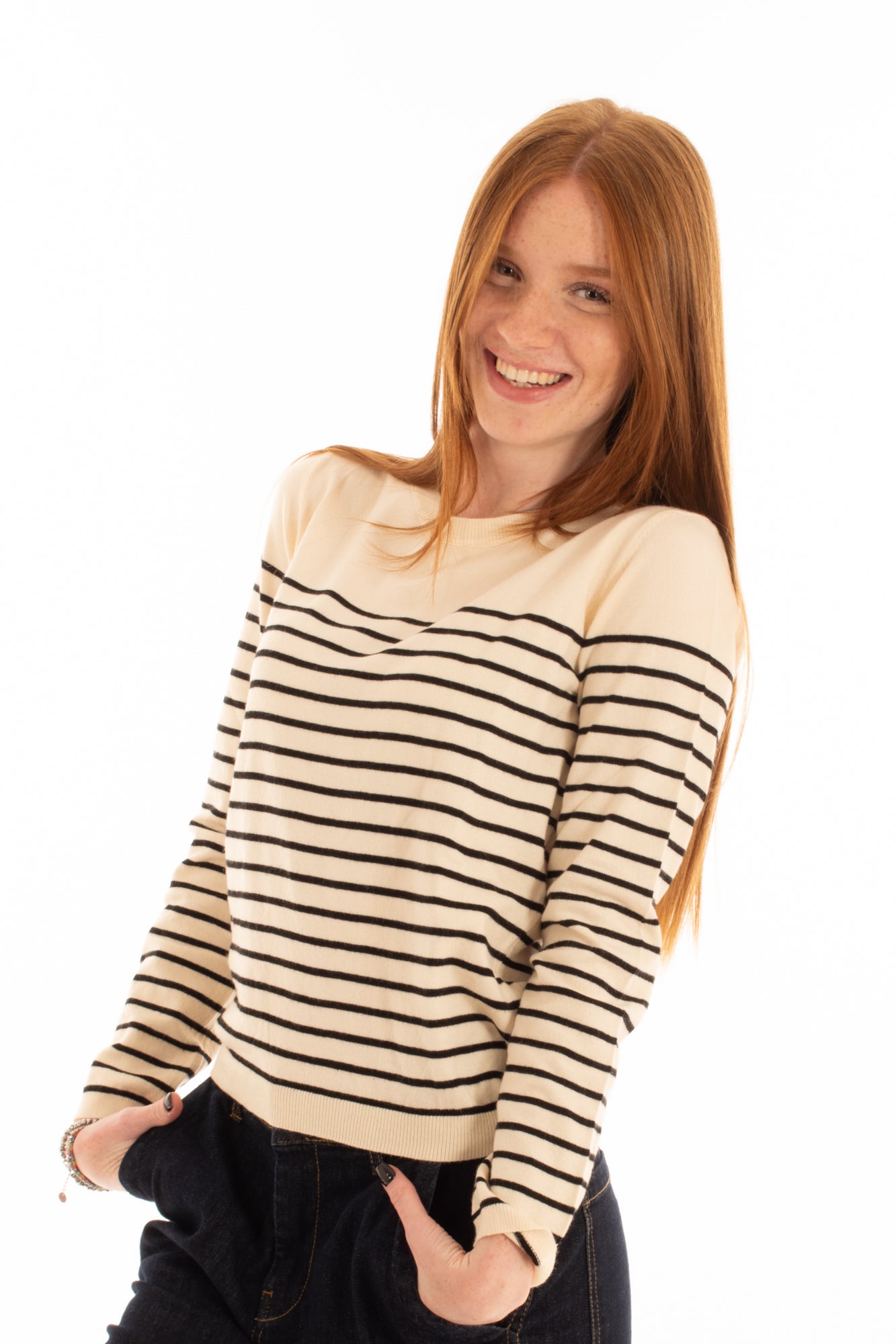 SUSY MIX Susy mix Maglia rigata Articolo 8024 Crema