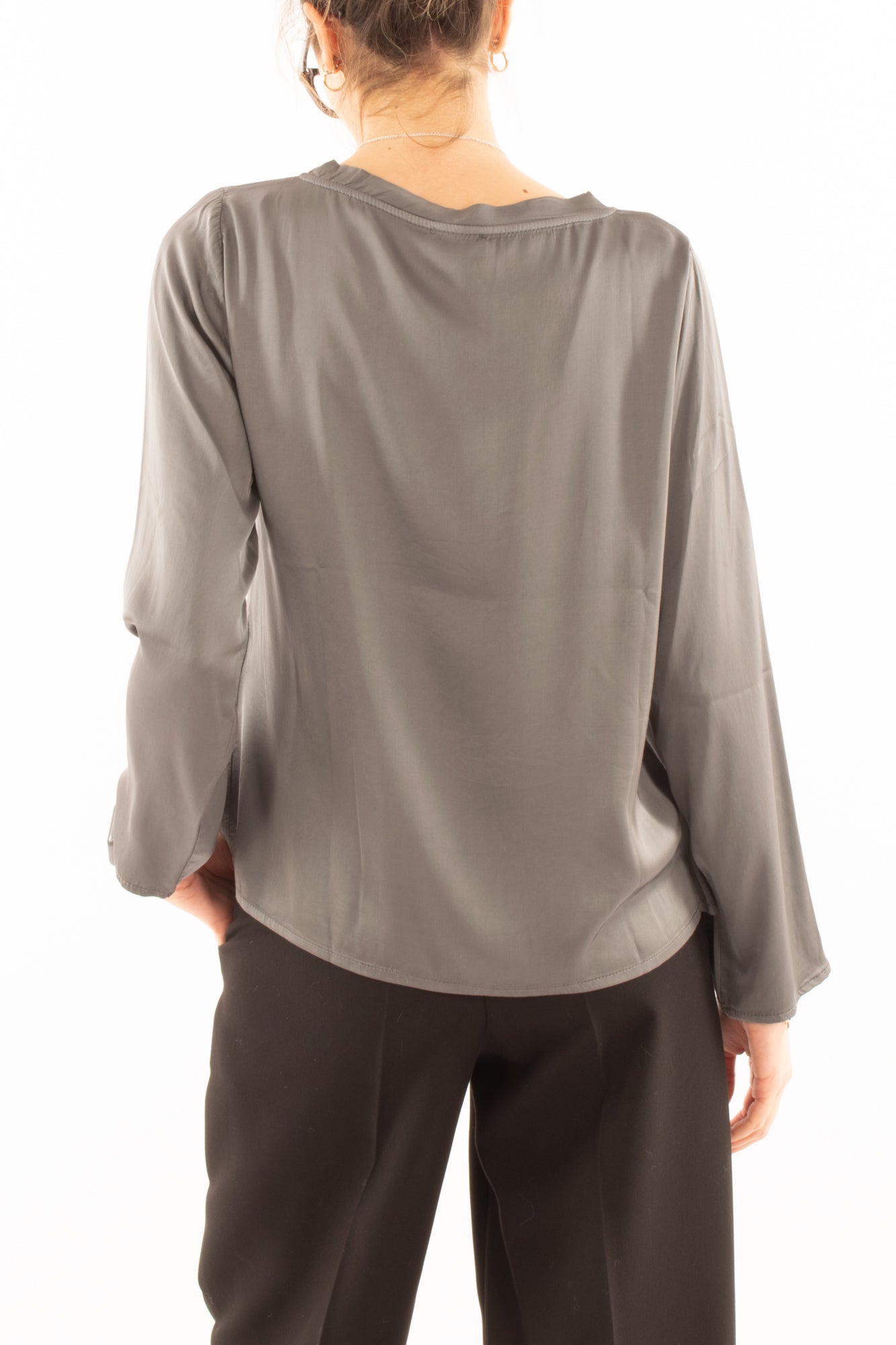 Blusa manica lunga Susy mix - Grigio