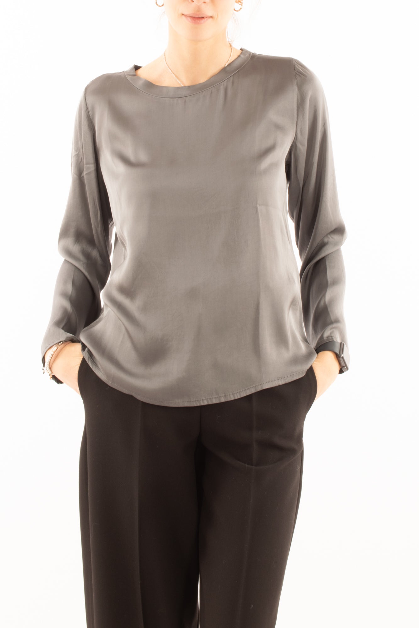 Blusa manica lunga Susy mix - Grigio