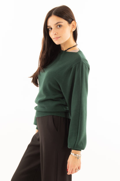 Maglione con manica a palloncino Susy mix - Verde