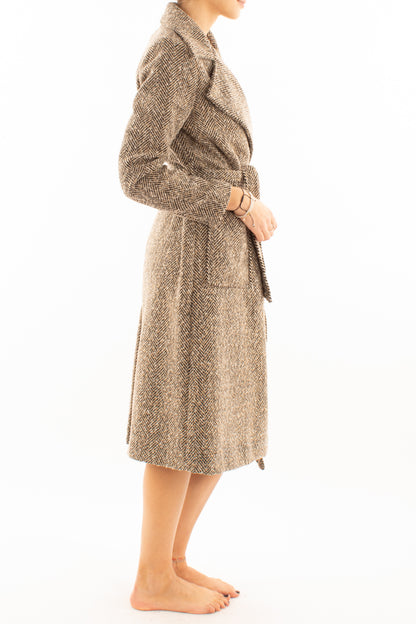 Cappotto lungo spinato Susy mix - Beige