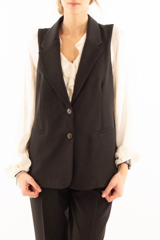 Gilet 3/4 Susy mix - Nero