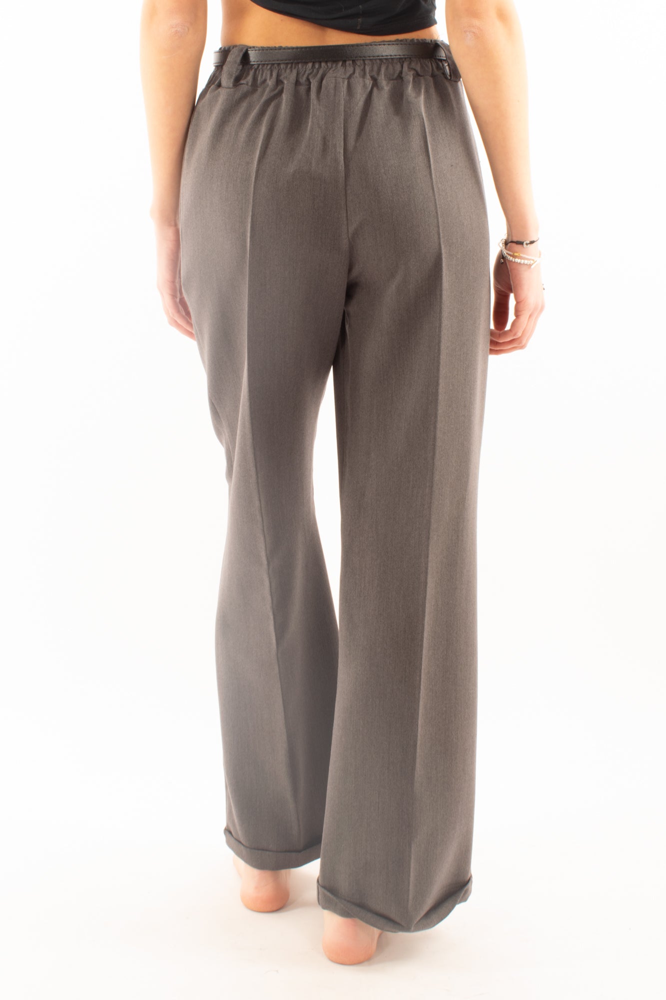 Pantalone a palazzo Susy mix - Grigio