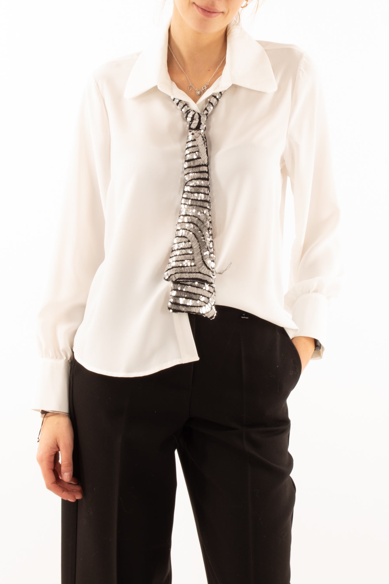 SUSY MIX Camicia con cravatta Susy mix - Bianco Bianco