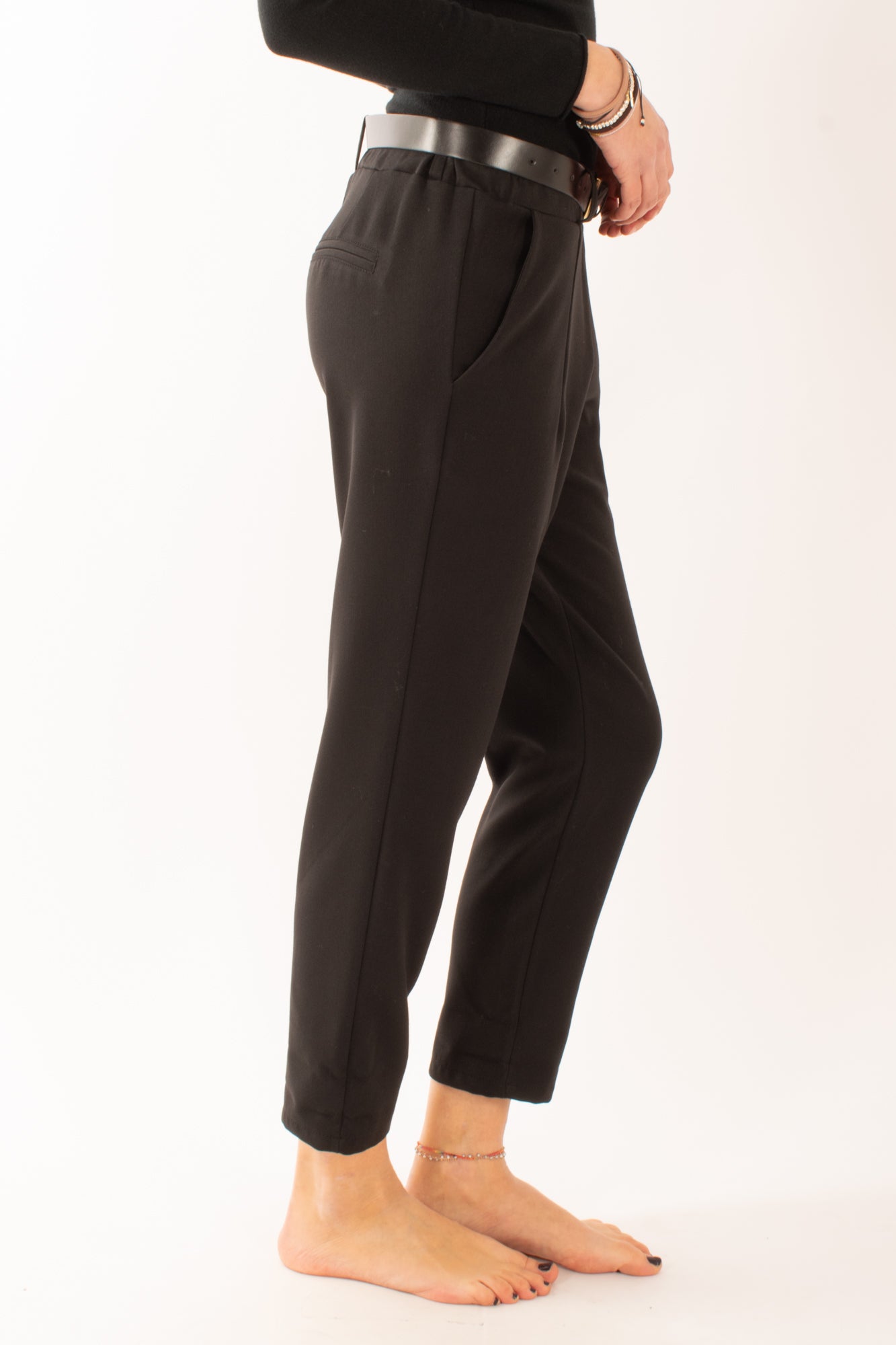 Pantalone con risvolto Susy mix - Nero