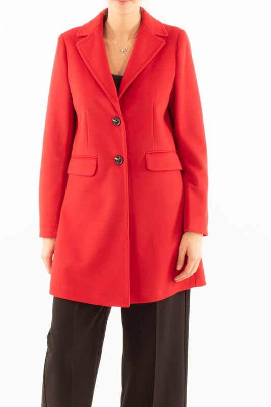 Cappotto monopetto Susy mix - Rosso