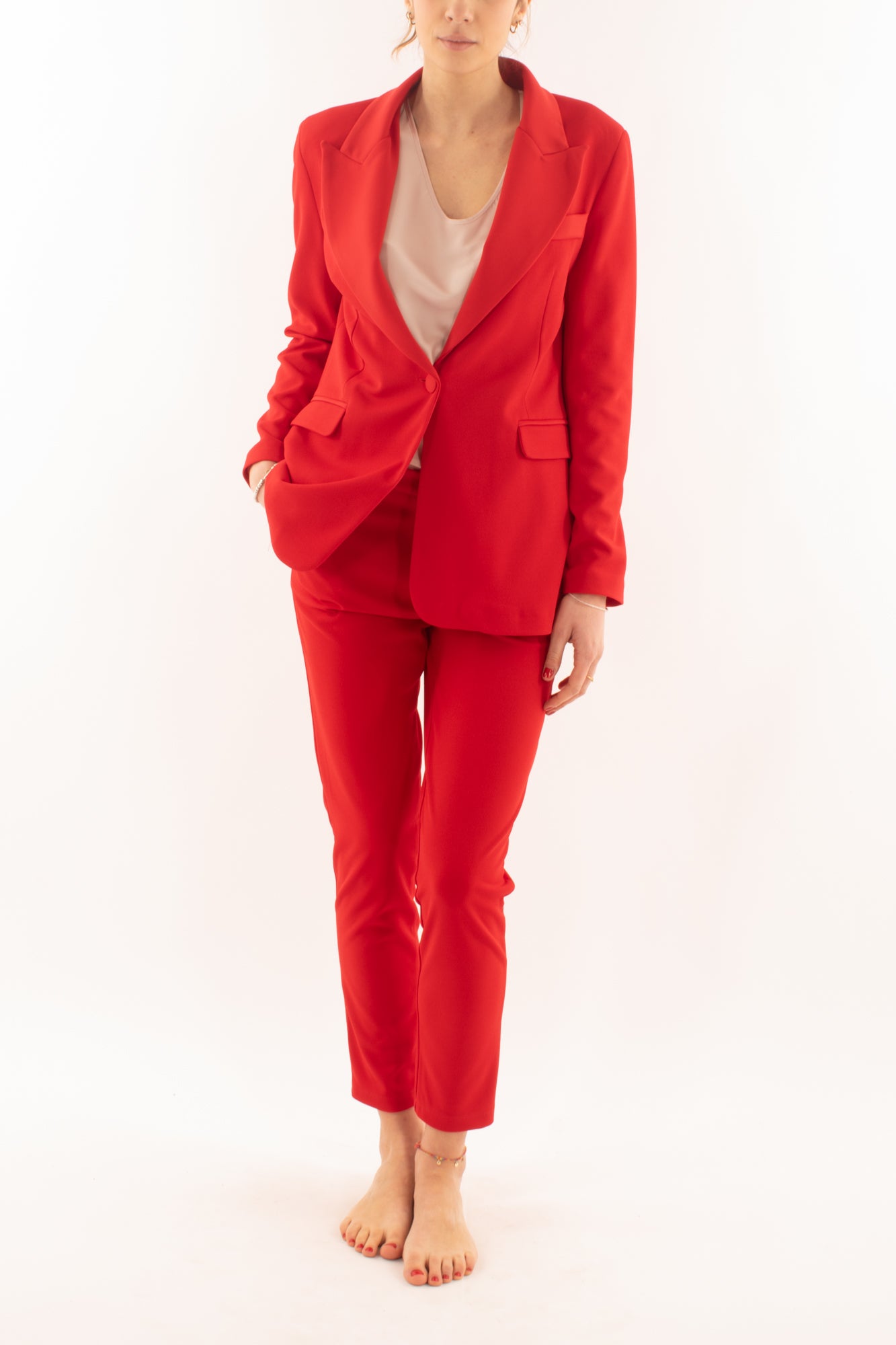 DIVINE FOLLIE Completo giacca e pantalone da Donna Dixie - Rosso Rosso