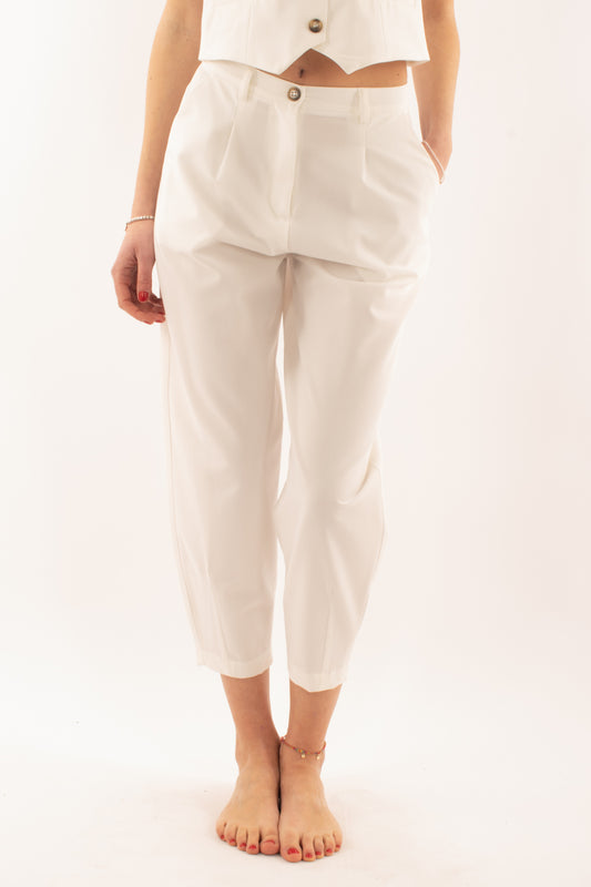 DIXIE Pantalone largo da Donna Dixie - Bianco Bianco