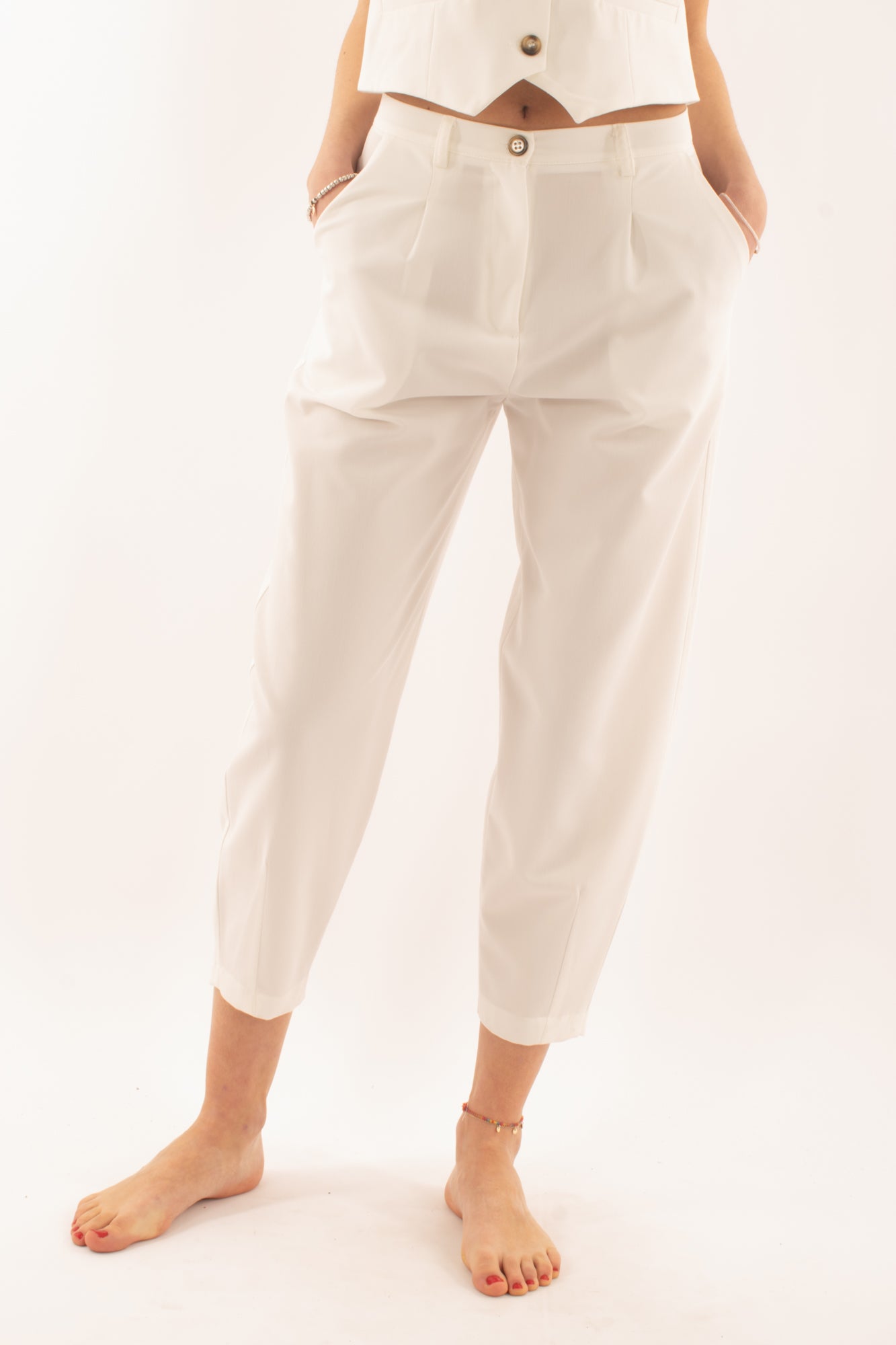 DIXIE Pantalone largo da Donna Dixie - Bianco Bianco