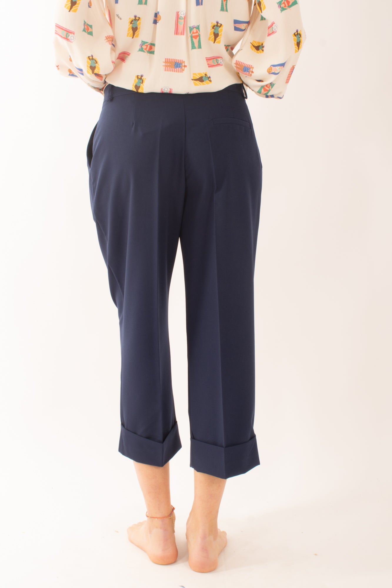 DIXIE Pantalone a palazzo con risvolto da Donna Dixie - Blu Blu