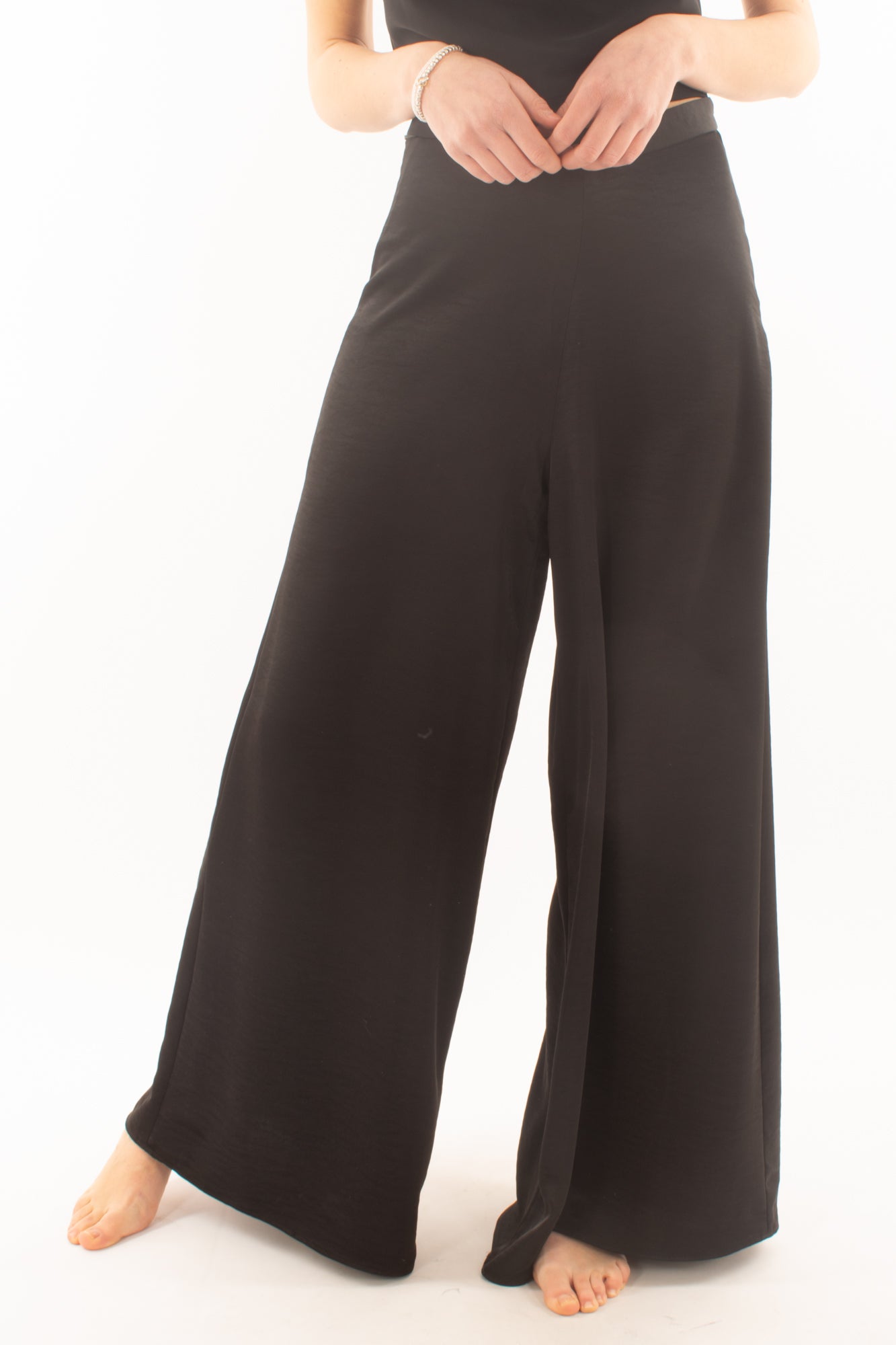 Pantalone a palazzo in satin da Donna Eleh - Nero