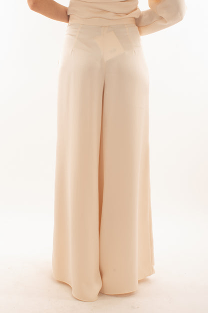 Pantalone a palazzo in satin da Donna Eleh - Peach