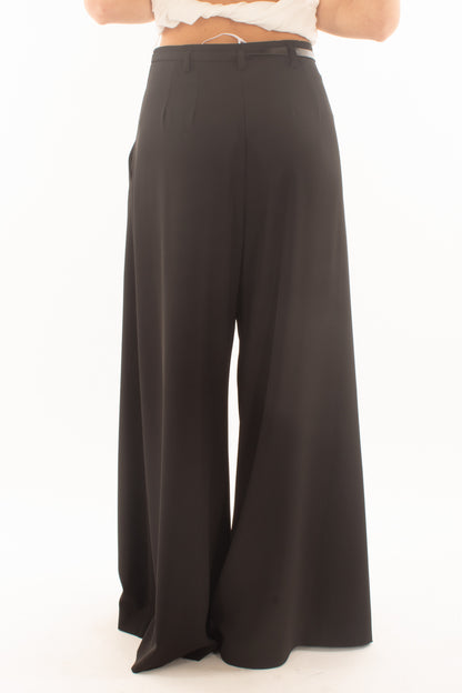 IMPERIAL Pantalone palazzo con cintina da Donna - Nero Nero