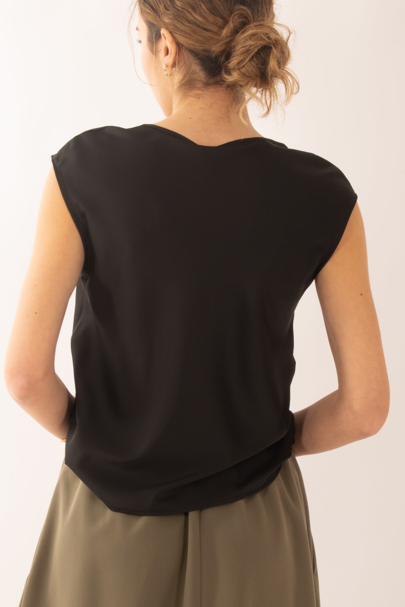 Blusa a v smanicata da Donna Imperial - Nero