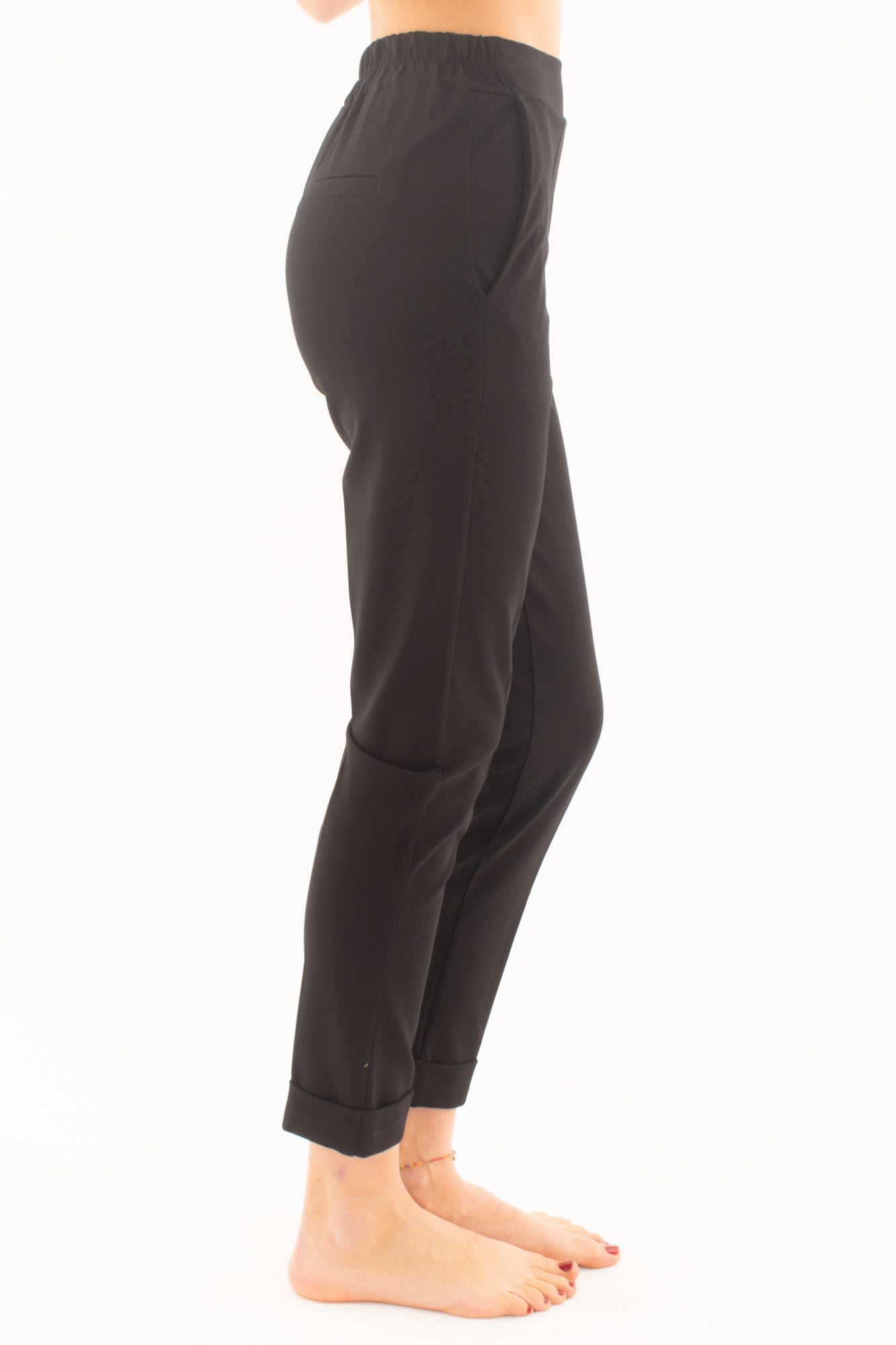 SUSY MIX Pantalone punto milano con risvolto da Donna Susy mix - Nero Nero