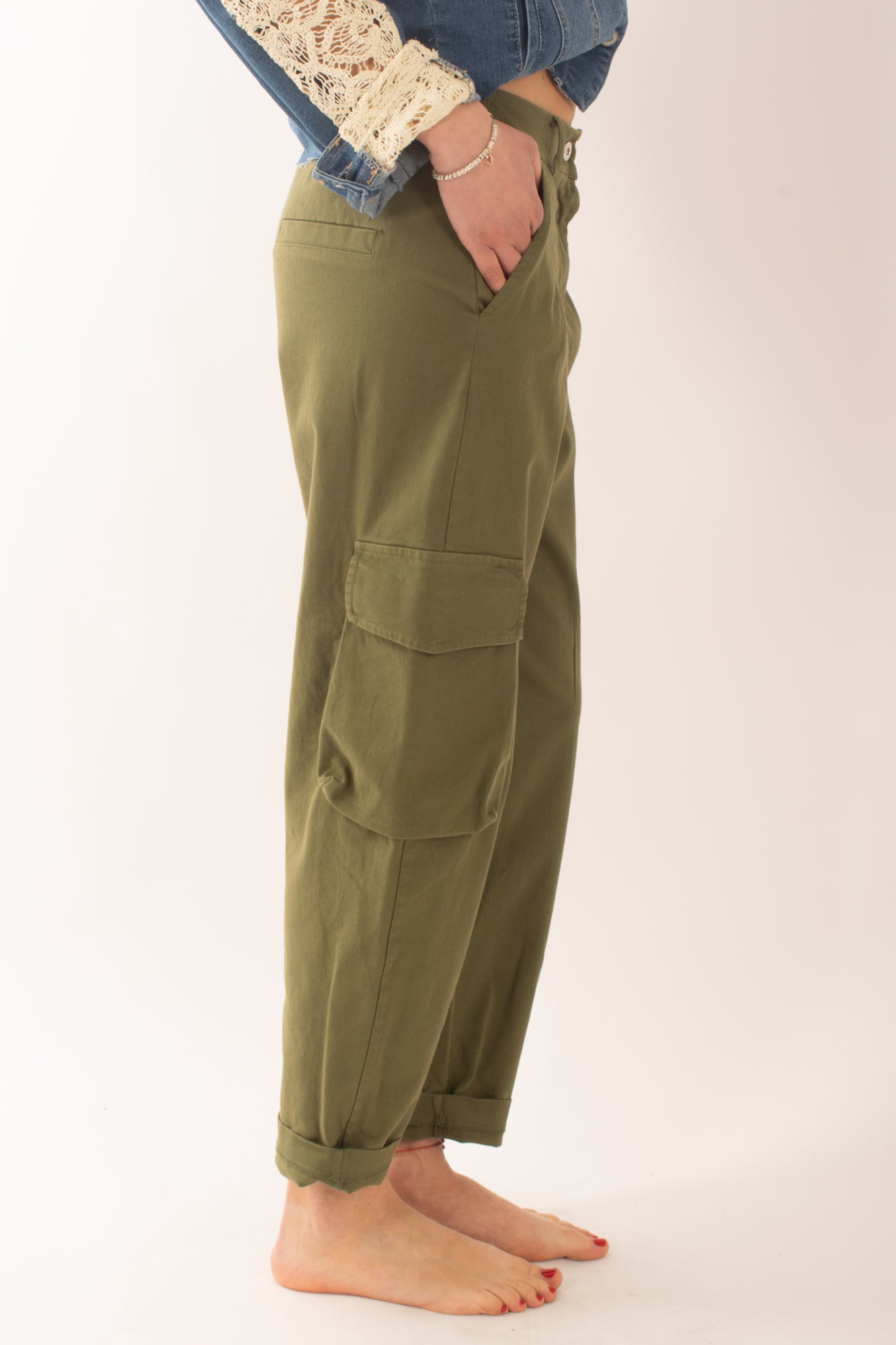 SUSY MIX Pantaloni con tasconi da Donna Susy mix - Verde Verde