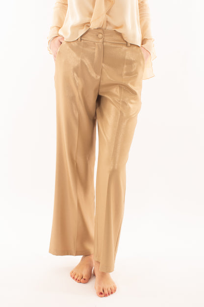 SUSY MIX Pantalone a palazzo con lurex Susy mix - Oro Oro