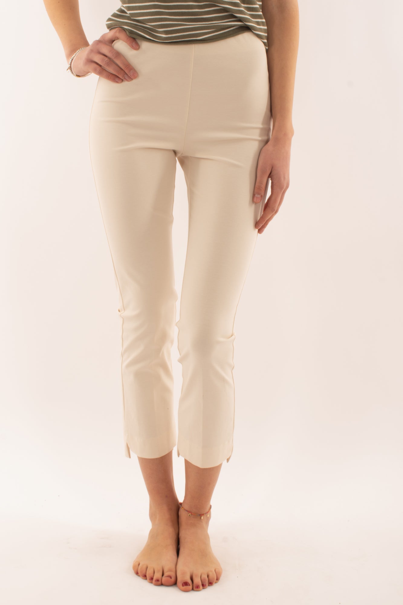 SUSY MIX Pantalone elasticizzato con scalino da Donna Susy mix - Crema Crema